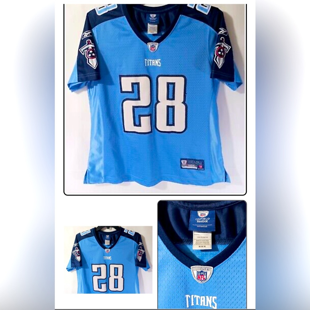 Reebok On Field Tennessee Titans Chris Johnson #28 Jersey Women's Size Medium